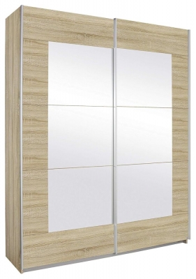 Product photograph of Alegro 2 Door Sliding Wardrobe In Sonoma Oak - 181cm from Choice Furniture Superstore