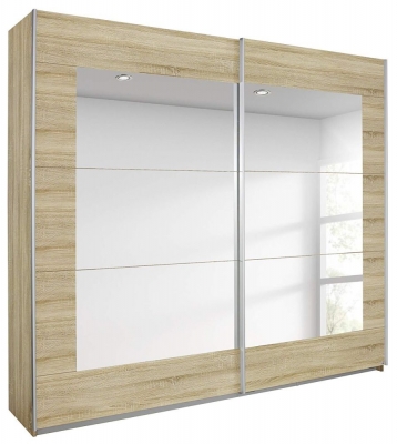 Product photograph of Alegro 2 Door Sliding Wardrobe In Sonoma Oak - 226cm from Choice Furniture Superstore