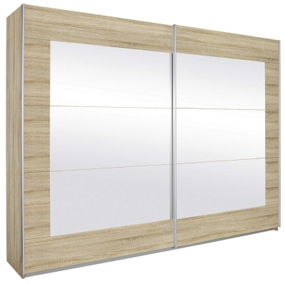 Product photograph of Alegro 2 Door Sliding Wardrobe In Sonoma Oak - 271cm from Choice Furniture Superstore