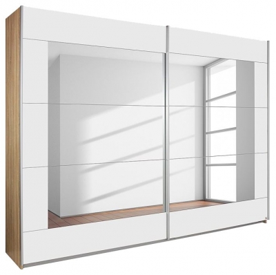 Rauch Alegro 2 Door Sonoma Oak And White Sliding Wardrobe 181cm