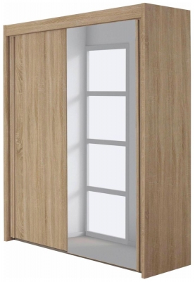 Rauch Imperial 2 Door 1 Mirror Sliding Wardrobe In Artisan Oak 181cm