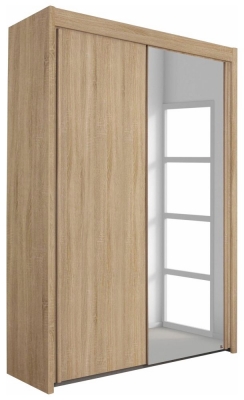 Product photograph of Imperial 2 Door 1 Mirror Sliding Wardrobe In Sonoma Oak - 151cm from Choice Furniture Superstore