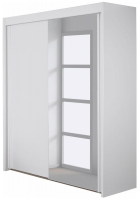 Product photograph of Rauch Imperial 2 Door 1 Mirror Sliding Wardrobe In White - 181cm from Choice Furniture Superstore