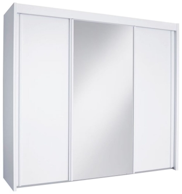 Product photograph of Imperial 3 Door 1 Mirror Sliding Wardrobe In Silk Grey - 250cm from Choice Furniture Superstore