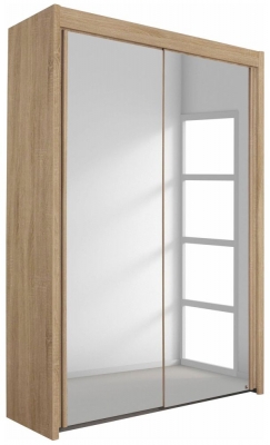 Rauch Imperial 2 Mirror Door Sliding Wardrobe In Artisan Oak 151cm