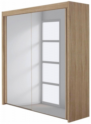 Rauch Imperial 2 Mirror Door Sliding Wardrobe In Artisan Oak 181cm