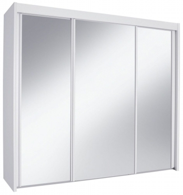 Product photograph of Imperial 3 Mirror Door Sliding Wardrobe In White - 250cm from Choice Furniture Superstore