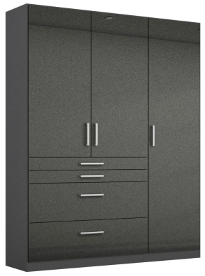 Rauch Homburg 3 Door Combi Wardrobe In Grey 136cm