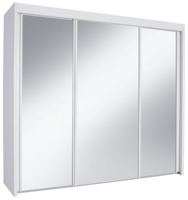 Product photograph of In Stock Rauch Imperial 3 Mirror Door Sliding Wardrobe In White - W 250cm from Choice Furniture Superstore