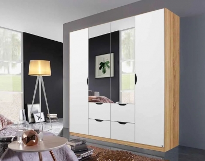 Clearance Rauch Arnstein Alpine White 4 Door 4 Drawer Combi Wardrobe Fss15158