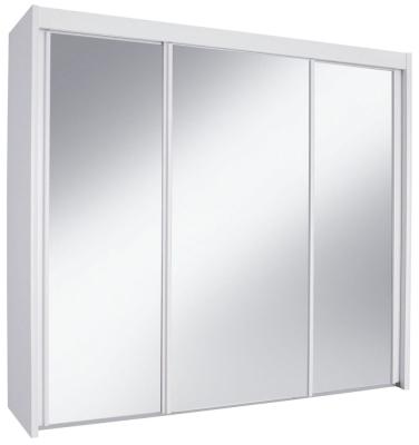 Product photograph of Rauch Imperial W 250cm White 3 Door Full Mirrored Sliding Wardrobe from Choice Furniture Superstore