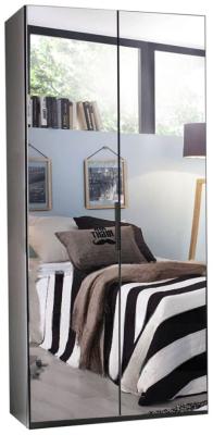 Product photograph of Miramar 2 Door Mirror Sliding Wardrobe In Graphite - W 101cm from Choice Furniture Superstore