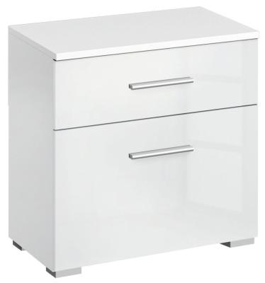 Product photograph of Stuttgart 2 Drawer Deep Bedside Cabinet In White from Choice Furniture Superstore