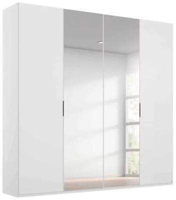 Stuttgart 4 Door 2 Mirror Wardrobe In White W 181cm
