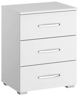 Aditio 3 Drawer Bedside Cabinet In White