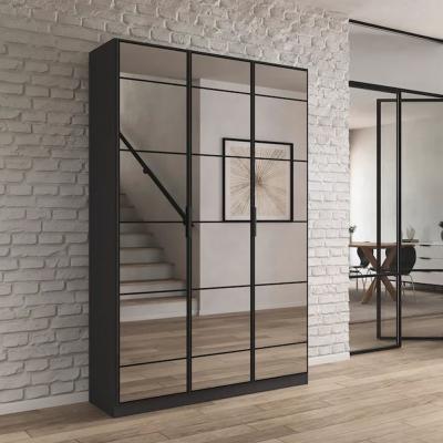 Rauch Acero 136cm 3 Door Mirrored Wardrobe Metallic Grey
