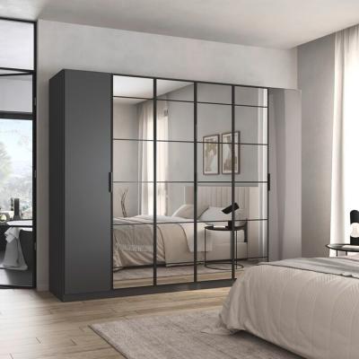 Rauch Acero 271cm 6 Door Mirror Wardrobe Metallic Grey