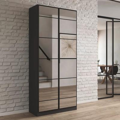 Rauch Acero 91cm 2 Door Mirrored Wardrobe Metallic Grey