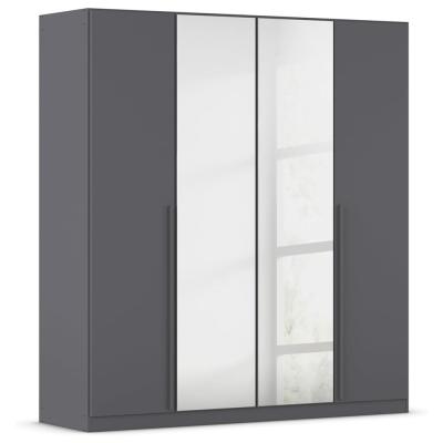 Rauch Alba 181cm 4 Door Mirror Wardrobe Metallic Grey