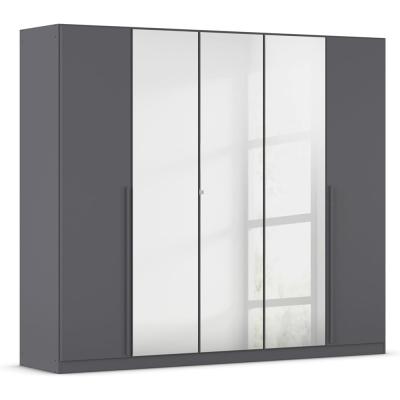 Rauch Alba 226cm 5 Door Mirror Wardrobe Metallic Grey
