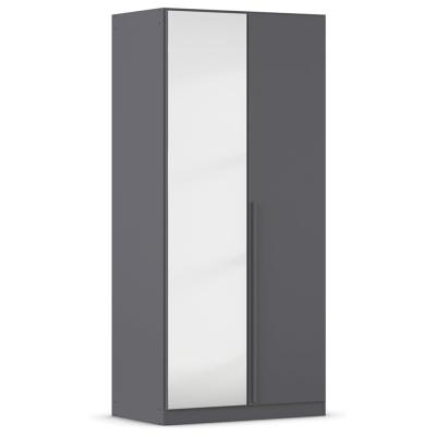 Rauch Alba 91cm 2 Door Mirror Wardrobe Metallic Grey