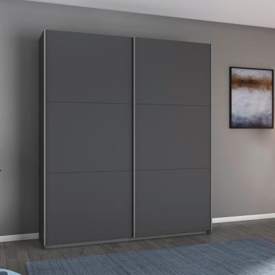 Rauch Aurelia 175cm 2 Door Sliding Wardrobe Metallic Grey