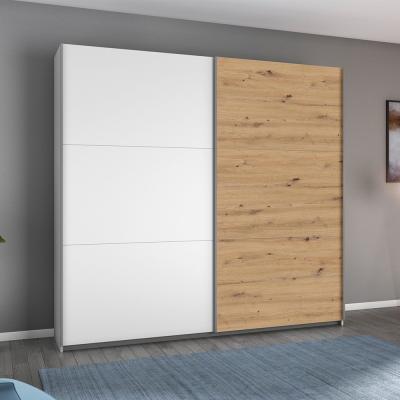 Rauch Aurelia 218cm 2 Door Sliding Wardrobe Alpine White And Artisan Oak