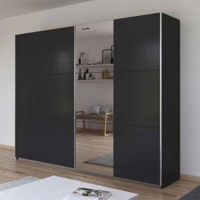 Rauch Aurelia 261cm 2 Door Mirror Sliding Wardrobe Metallic Grey