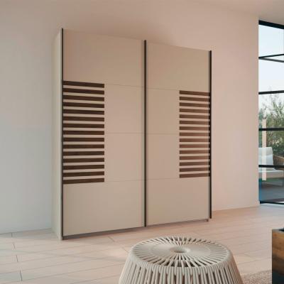 Rauch Barea 181cm 2 Door Sliding Wardrobe Champagne And Atlantic Dark Oak