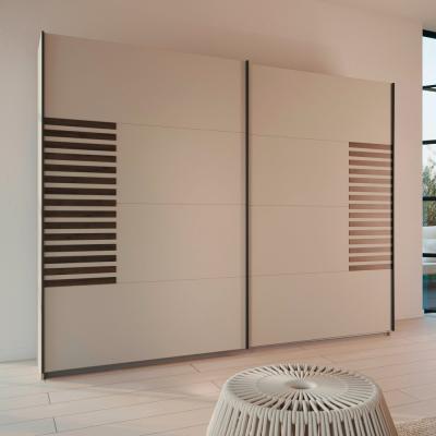 Rauch Barea 271cm 2 Door Sliding Wardrobe Champagne And Atlantic Dark Oak