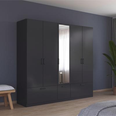 Rauch Bari 226cm 5 Door Combi Wardrobe With Drawers Metallic Grey