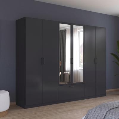 Rauch Bari 271cm 6 Door Combi Wardrobe Metallic Grey
