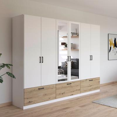 Rauch Bari 271cm 6 Door Combi Wardrobe With Drawers Alpine White And Artisan Oak