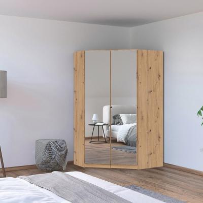 Rauch Costa 117cm 2 Door Mirrored Corner Wardrobe Artisan Oak