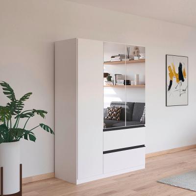 Rauch Costa 136cm 3 Door Combi Wardrobe With Metallic Dark Grey Handle Alpine White