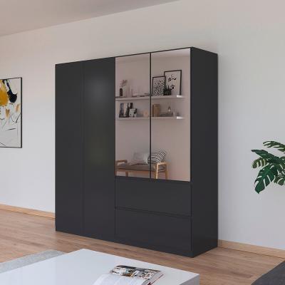 Rauch Costa 181cm 4 Door Combi Wardrobe Metallic Dark Grey