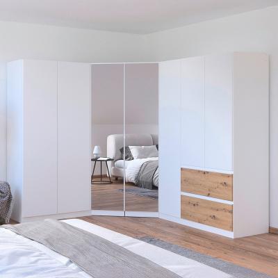 Rauch Costa 208cm 7 Door Lshaped Corner Wardrobe Alpine White And Artisan Oak