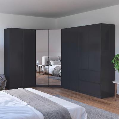 Rauch Costa 208cm 8 Door Lshaped Corner Wardrobe Metallic Dark Grey