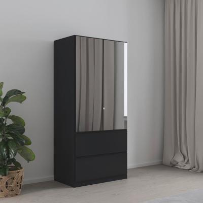 Rauch Costa 91cm 2 Door Combi Wardrobe Metallic Dark Grey