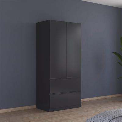 Rauch Costa 91cm 2 Door Wardrobe With Drawers Metallic Dark Grey