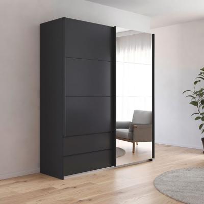 Rauch Elara 181cm 2 Door Combi Sliding Wardrobe Metallic Dark Grey
