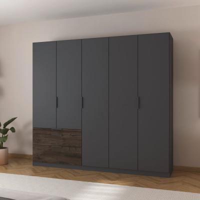 Rauch Koda 226cm 5 Door Wardrobe With Rhf Drawers Metallic Dark Grey