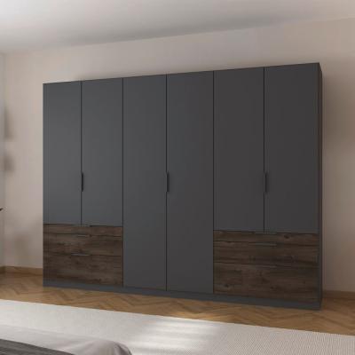Rauch Koda 271cm 6 Door Wardrobe With Drawers Metallic Dark Grey