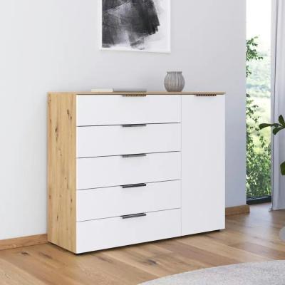 Rauch Flipp 1 Door Sideboard With Adjustable Height 120cm Artisan Oak And Alpine White