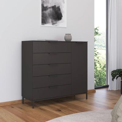 Rauch Flipp 1 Door Sideboard With Metal Base 120cm Graphite