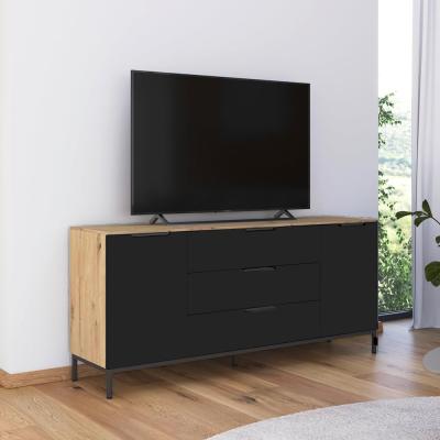 Rauch Flipp 2 Door Sideboard With Metal Base 160cm Artisan Oak And Graphite