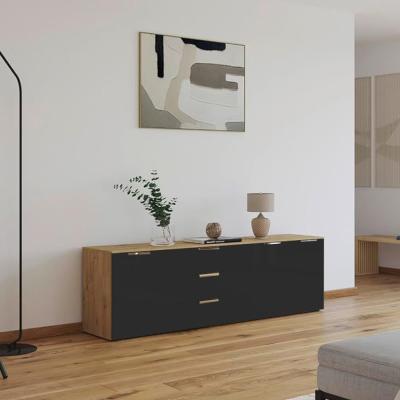 Rauch Flipp 3 Door Sideboard With Adjustable Height 199cm Artisan Oak And Graphite