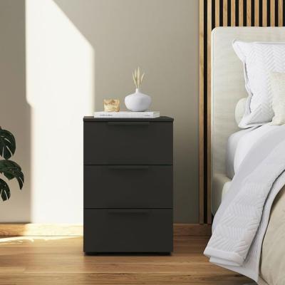 Rauch Flipp 3 Drawer Bedside Cabinet With Adjustable Height Graphite