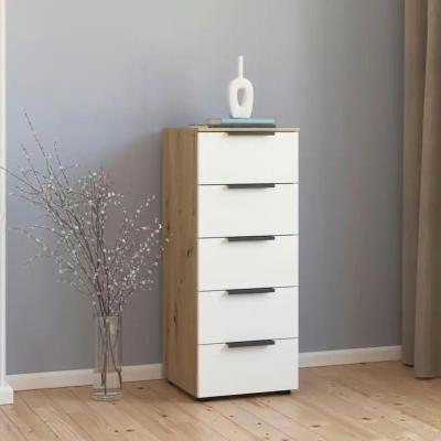 Rauch Flipp 5 Drawer Tall Chest With Adjustable Height Artisan Oak And Alpine White