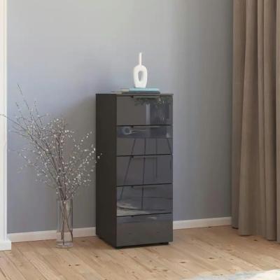 Rauch Flipp 5 Drawer Tall Chest With Adjustable Height Graphite And Basalt Glass